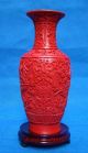 Antique Hand Carved Dragon Lacquerware Vase 10 