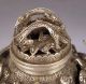 Collectible Decorated Old Handwork Tibet Silver Carved Dragon Incense Burner Tibet photo 2