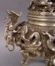 Collectible Decorated Old Handwork Tibet Silver Carved Dragon Incense Burner Tibet photo 5