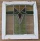 Vintage Stained Glass Window Frame Art Deco Red Antique House Architectural 1900-1940 photo 3