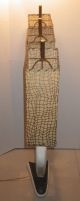 Mid Century Modern Atomic Three Light Table Lamp Ceramic W/ Fiber Shades Mid-Century Modernism photo 4