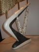Mid Century Modern Atomic Three Light Table Lamp Ceramic W/ Fiber Shades Mid-Century Modernism photo 6