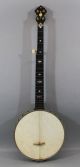 Antique Early - 20thc Mop Inlaid,  Washburn 5 - String Carved Neck Banjo,  Nr String photo 1