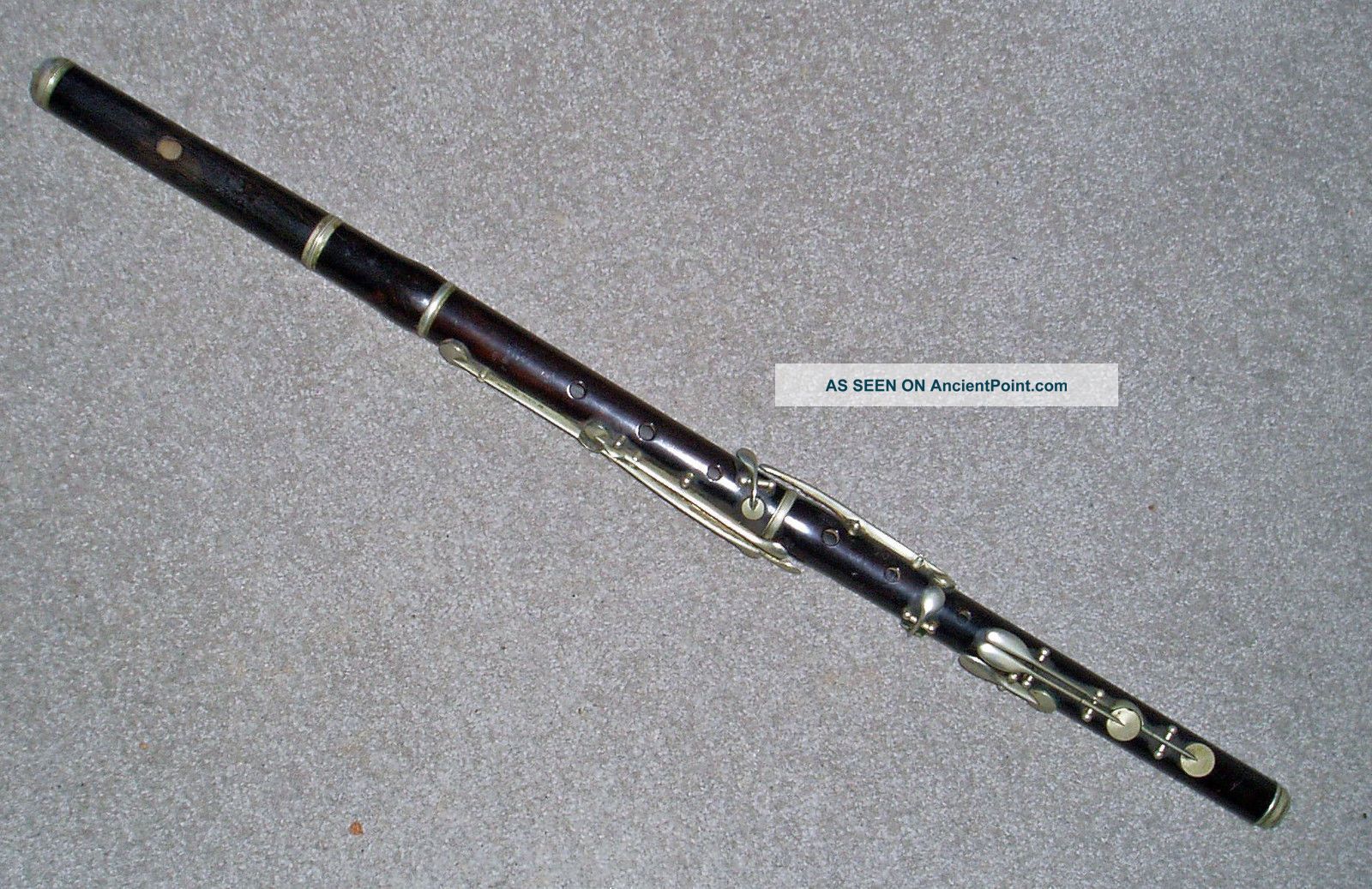 C1910 Antique French Woodwind Flute Musical Intrument Made Of Wood Wind photo