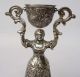 Vintage German Lady Figure Brides Silverplate Double Loving Cup Cups & Goblets photo 3