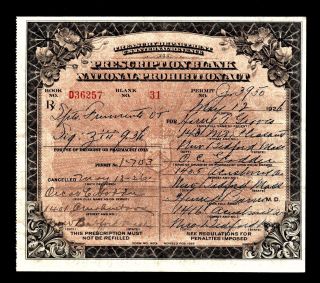 Prohibition Prescription Whiskey Alcohol Antique Pharmacy Doctor Medical Rx Bar photo