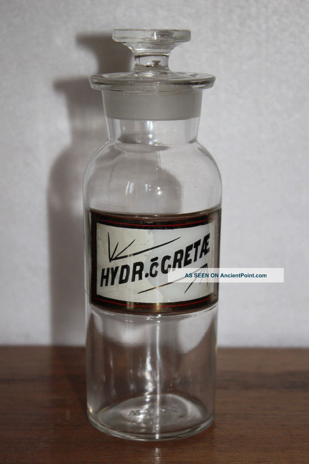Antique Chemist Apothecary Medicine Jar Under Glass Label Ground Stopper Bottle Bottles & Jars photo