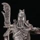 Old Chinese Tibet Silver Hand Carved General Guan Yu Statue C532 Buddha photo 1