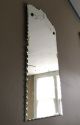 Vtg 1920s Scalloped Edge Wall Mirror Etched Frameless Art Deco Floral Pattern Mirrors photo 5