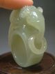 Large Old Antique Chinese Celadon Nephrite Old Jade Thumb Ring Phoenix Rings photo 1
