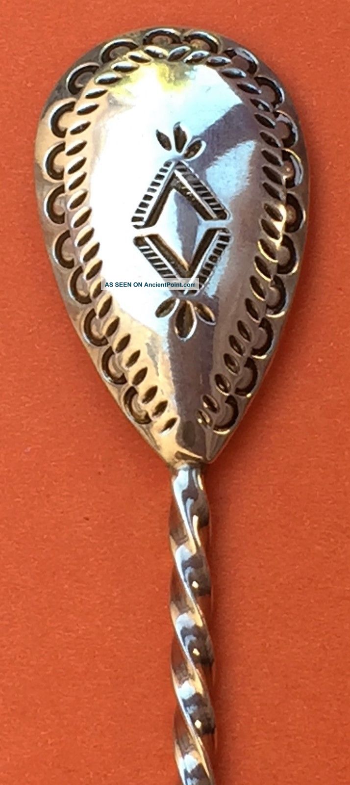 Navajo Indian Or Mexican Sterling Silver Coctail Souvenir Spoon Native American Souvenir Spoons photo