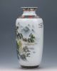 Chinese Famille Rose Porcelain Hand - Painted Landscape Painting Vase W Qianlong Vases photo 3