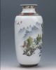 Chinese Famille Rose Porcelain Hand - Painted Landscape Painting Vase W Qianlong Vases photo 6