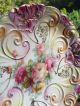 German Porcelain Plate - Iridescent Pierced Embossed Cabinet Plate Roses Scrolls Plates & Chargers photo 5