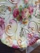 German Porcelain Plate - Iridescent Pierced Embossed Cabinet Plate Roses Scrolls Plates & Chargers photo 6