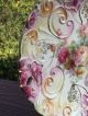 German Porcelain Plate - Iridescent Pierced Embossed Cabinet Plate Roses Scrolls Plates & Chargers photo 7