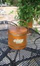 Antique Primitive Wooden Firkin Bucket With Coca Cola Decal Primitives photo 5