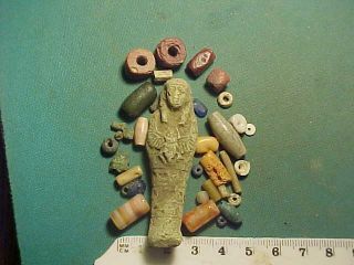 30,  Ancient Beads Circa 1000 Bc - 700 Ad,  Egyptian Faience Shabti Amulet photo