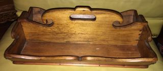 Antique Primitive Aafa Wood Utensil Cutlery Knife Tray Tool Caddy Box photo