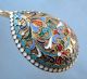 Fine Imperial Russian Silver Enamel Serving Spoon,  1886 Moscow Russia photo 5