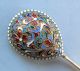 Fine Imperial Russian Silver Enamel Serving Spoon,  1886 Moscow Russia photo 8