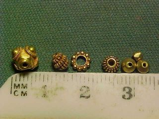Seven Sassanian Gold Beads Circa 224 - 642 Ad. photo