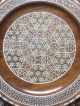 Vintage Egyptian Wooden Plate Marquetry With Inlaid Mother Of Pearl Egyptian photo 5