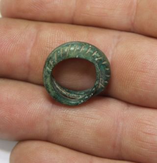 Viking Twisted Bronze Finger Ring photo