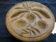 Primitive Wood Carved Stylized Strawberry Plant Stamp Print Butter Mold Primitives photo 3