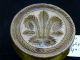 Primitive Wood Carved Stylized Plant / Fleur - De - Lis Stamp Print Butter Mold Primitives photo 2