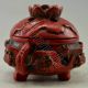 Collectible Decorated Old Handwork Coral Like Resin Carved Lotus Incense Burner Other Antique Chinese Statues photo 1