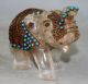 Chinese Crystal Mosaic Turquoise Copper Elephant Statue Other Antique Chinese Statues photo 3
