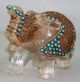 Chinese Crystal Mosaic Turquoise Copper Elephant Statue Other Antique Chinese Statues photo 4