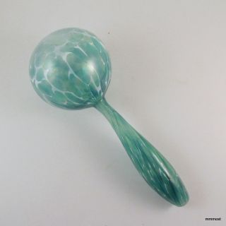 Antique Glass Whimsie Sock Darner Clear Green With White Spatter photo