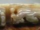 Antique Old Chinese Nephrite Celadon Jade Carved Statue Liger=china Ru - Yi Other Antique Chinese Statues photo 5
