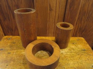 Vintage Antique 3 Wooden Factory Mold Parts Patterns Circular Oliver Plow Co. photo