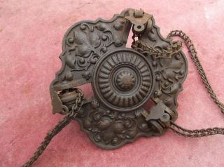 Antique Oil Lamp Cast Iron Ceiling Plate/rise & Fall Lamp Chain/hanging Oil Lamp photo