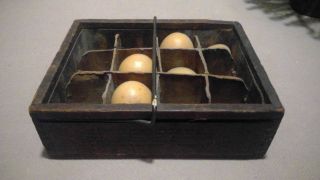 Antique Primitive Wooden Star Egg Carrier photo