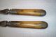 Antique Riveted Bone Handle Pewter Civil War Forks Primitives photo 2