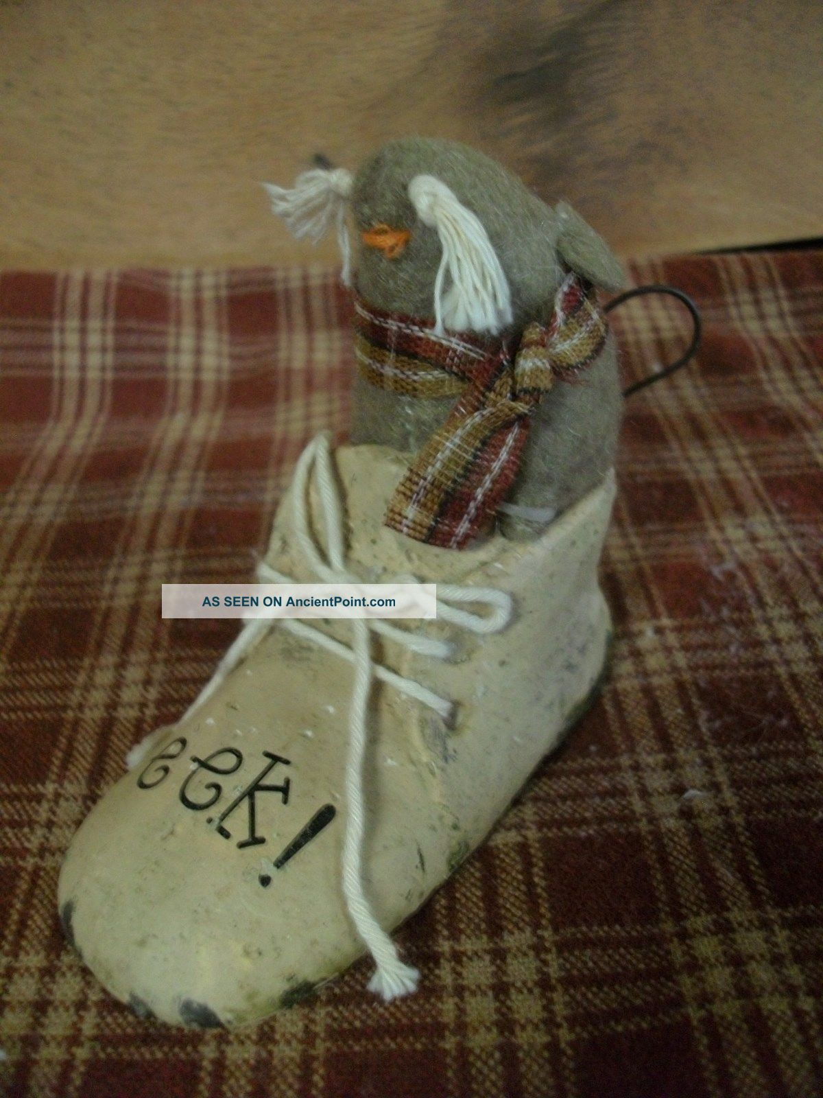Audreys Your Hearts Delight Primitive Mouse In Shoe Eek Shelf Sitter Primitives photo