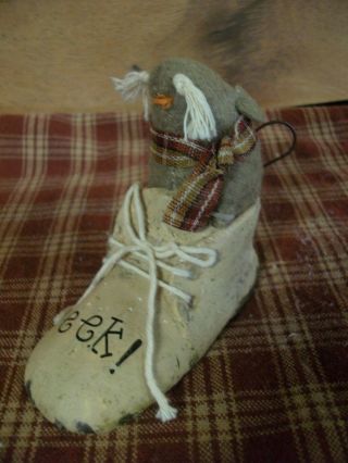 Audreys Your Hearts Delight Primitive Mouse In Shoe Eek Shelf Sitter photo