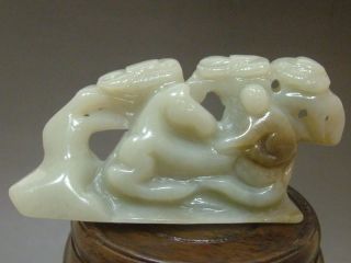 830 Jade Sculpture Chinese Hand - Carved Jade Pendant Beautifully Celadon photo