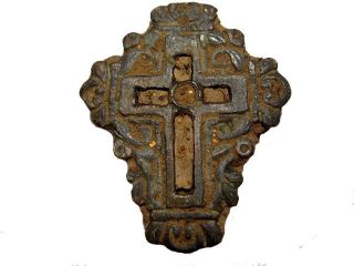 Rare Large Antique Reliquary Cross,  As Found In The Soil, photo