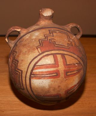 Early Pueblo Pottery Polychromatic Canteen photo