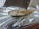 Masterly Hand Crafted Signed Japanese Sterling Silver 985 Model Yacht Ship Japan Other Antique Sterling Silver photo 10