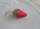 Antique Sewing Emery Silk Strawberry Tiny Size Embroidered Pin Cushions photo 1