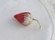 Antique Sewing Emery Silk Strawberry Tiny Size Embroidered Pin Cushions photo 2