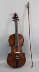 Antique German,  Stradivarius Copy,  4/4 Figured Maple Violin & L.  Bausch Bow Nr String photo 1