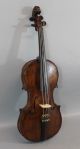 Antique German,  Stradivarius Copy,  4/4 Figured Maple Violin & L.  Bausch Bow Nr String photo 8
