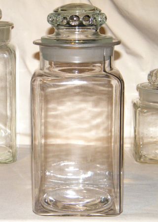 Early 20th Century Large Glass Dakota Apothecary/counter Jar Ground Stopper/lid photo